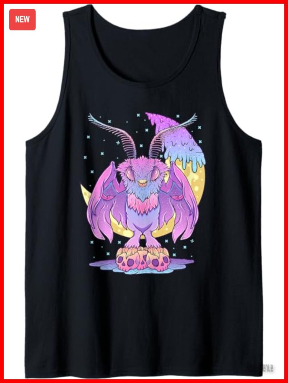 Pastel Goth Mothman Cryptid Tank Top - Kawaii Gothic